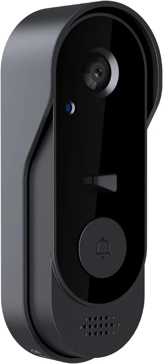 Timbre exterior OPTEPYOE - cámara de alta definición con visión nocturna - intercomunicador para control de entrada - acabado negro y conexión Bluetooth