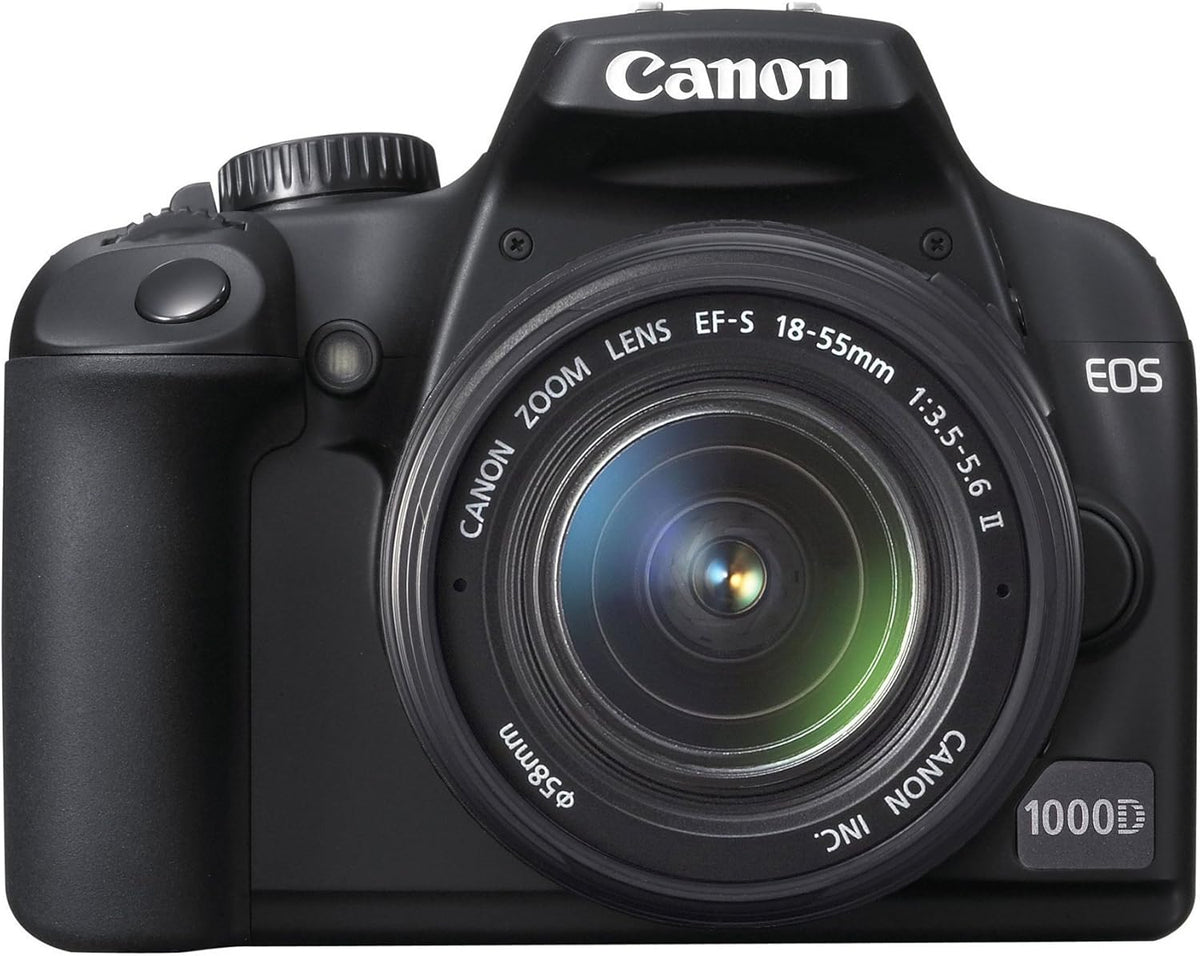 Canon EOS 1000D cámara réflex digital - Resolución de 10,1 MP y montura Canon EF - Objetivo EF 18-55 mm con zoom óptico 3 aumentos - Formato JPEG para fotografía