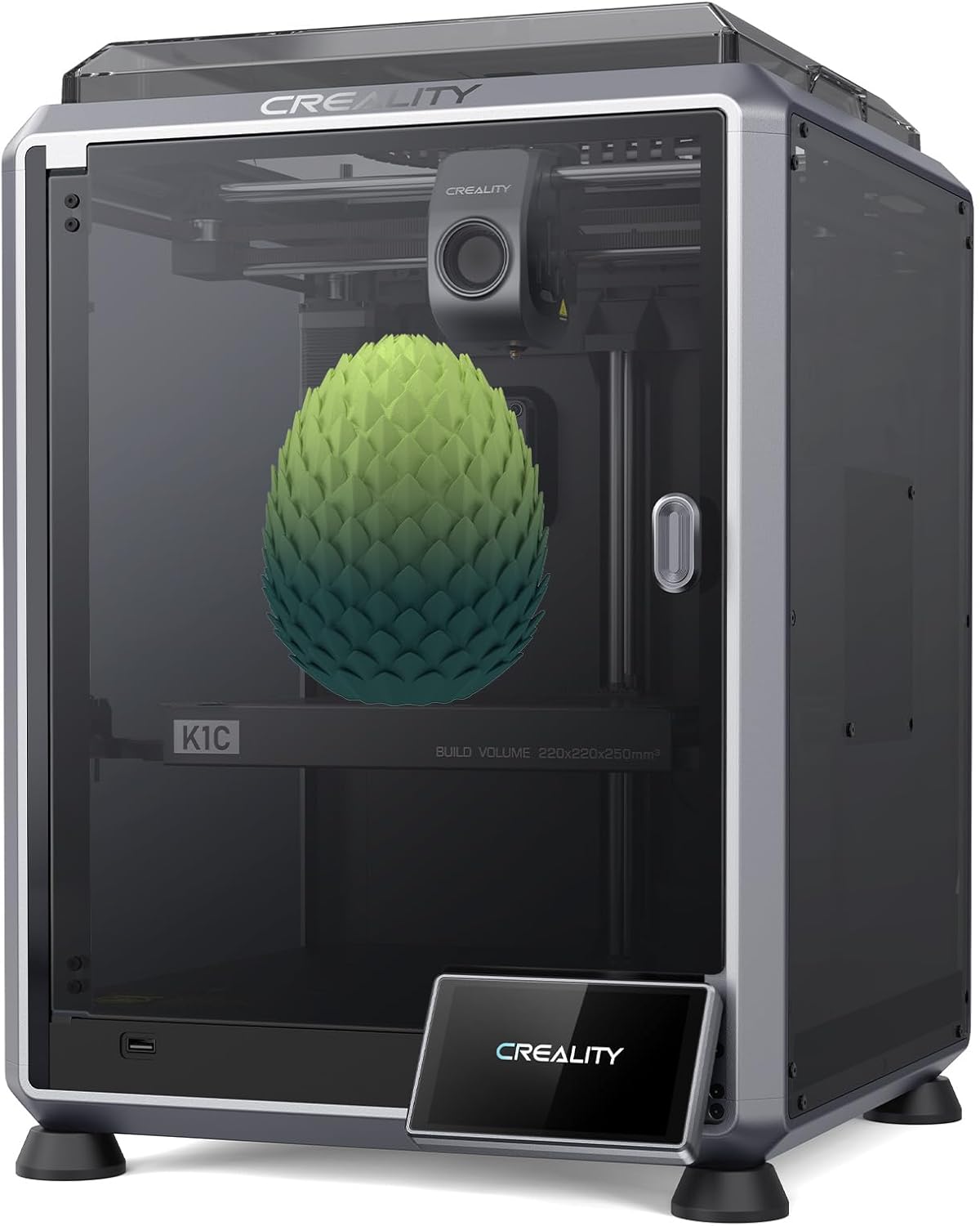 Creality K1C Impresora 3D FDM - Velocidad máxima 600 mm-s con extrusor antiatascos - Compatible con filamentos reforzados con fibra de carbono - Cámara AI y control inteligente