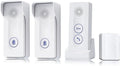 Timbre inalámbrico OPTEPYOE 2 en 1 - alcance de hasta 800 metros y frecuencia de 433 MHz - intercomunicador bidireccional - función de desbloqueo en color blanco