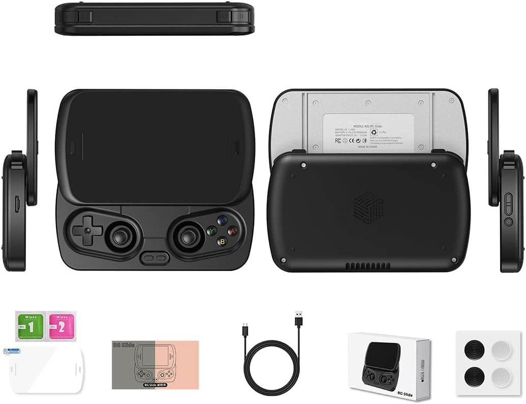 Consola portátil retro Android 13 - Pantalla IPS de 4,7 pulgadas con 8 GB RAM - Almacenamiento de 128 GB y batería de 5000 mAh - Negra sin juegos incluidos
