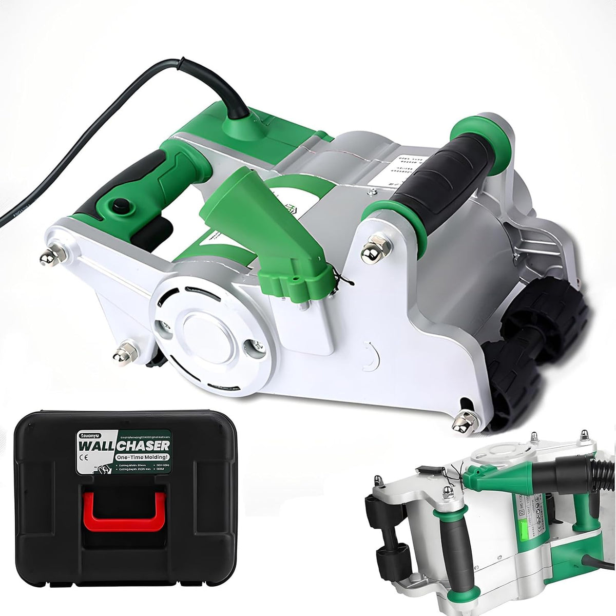 Rozadora eléctrica de pared 1100 W - Para hormigón y ladrillo - Profundidad de ranura ajustable hasta 35 mm - Máquina ranuradora de 10 kg para instalaciones