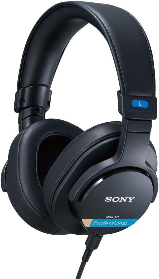 Sony MDR M1 auriculares de estudio - Diseño cerrado circumaural negro de 216 g - Respuesta de 5 Hz a 80 kHz - Conexión cableada con dos cables extraíbles