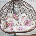 Silla Colgante Doble de Ratán Impermeable para 2 Personas - Sillón Huevo Nido con Cojines - Hamaca Exterior para Patio Jardín y Zona de Relax