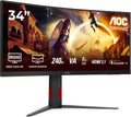 AOC CU34G4Z monitor gaming curvo - Pantalla WQHD de 34 pulgadas y 240 Hz - Panel Fast VA con HDR400 y respuesta de 1 ms - HDMI 2.1 DisplayPort y USB Hub