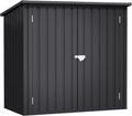 Wasabi Stark 1200 L - Cobertizo metálico 122 x 86 x 147 cm - Doble puerta con bisagra y cierre de pasador - Armario exterior gris antracita