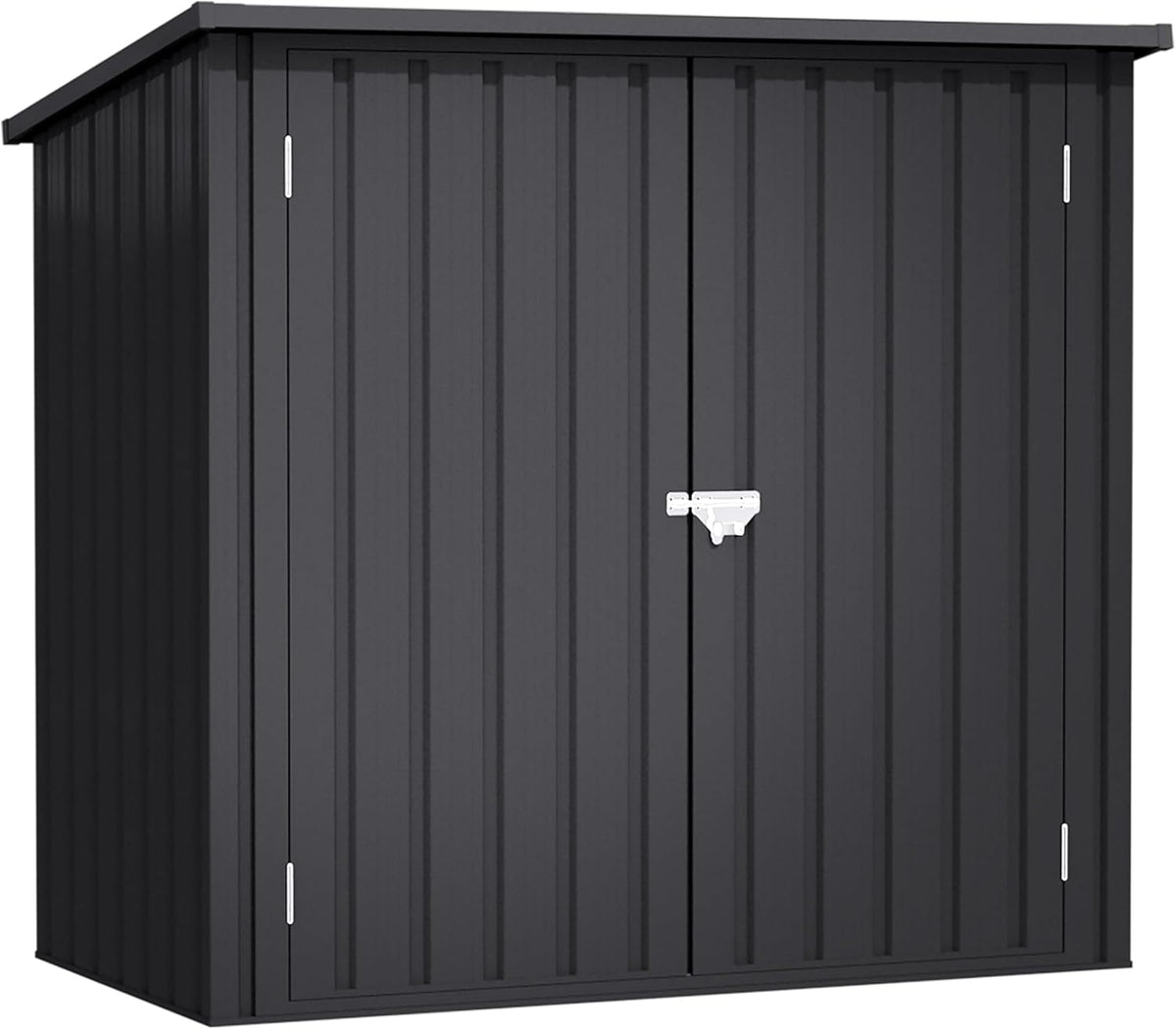 Wasabi Stark 1200 L - Cobertizo metálico 122 x 86 x 147 cm - Doble puerta con bisagra y cierre de pasador - Armario exterior gris antracita