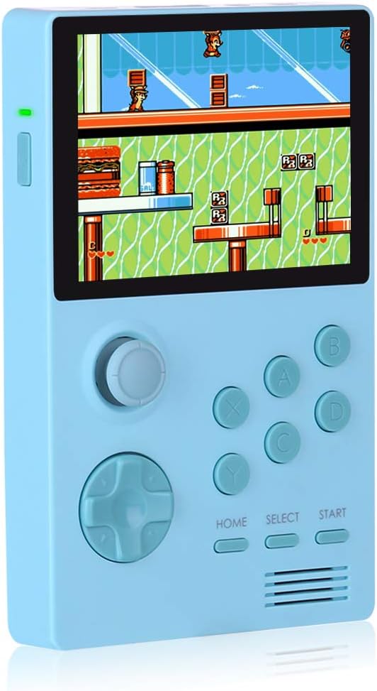Consola portátil retro 4 pulgadas HD - 2000 juegos integrados con controles físicos - Tarjeta TF y conexión HDMI para pantalla externa - Azul con batería para juego portátil
