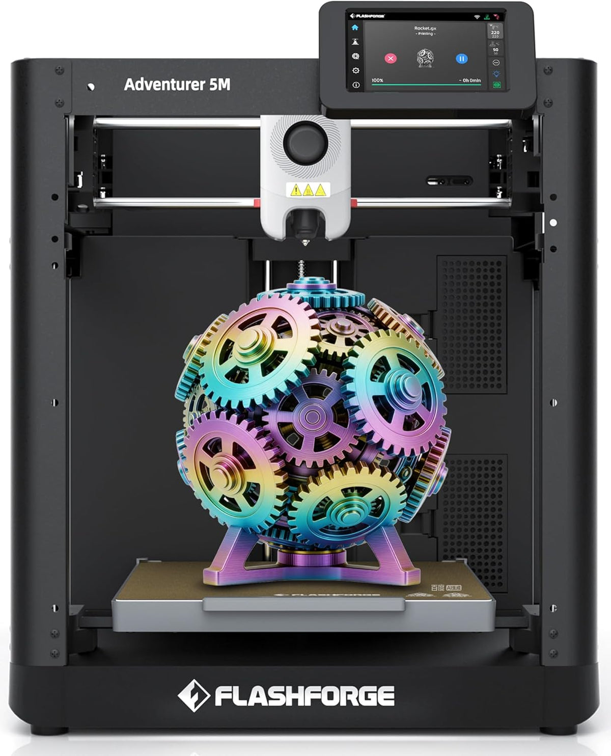Flashforge Adventurer 5M Impresora 3D FDM - Velocidad máxima 600 mm-s con CoreXY - Nivelación automática y extrusión directa - Boquilla desmontable para PLA ABS PETG TPU y fibra