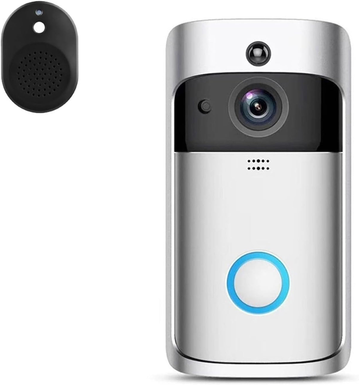 Intercomunicador OPTEPYOE V5 - timbre telefónico con voz bidireccional - acabado blanco para uso doméstico - receptor Chime y conexión Bluetooth