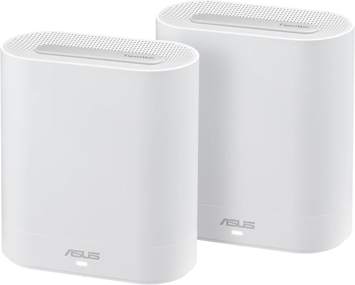 ASUS ExpertWiFi EBM68 sistema Mesh - AX7800 tribanda para redes empresariales - Cinco SSID y VLAN con portal de invitados - Pack de dos unidades con puerto 2.5G