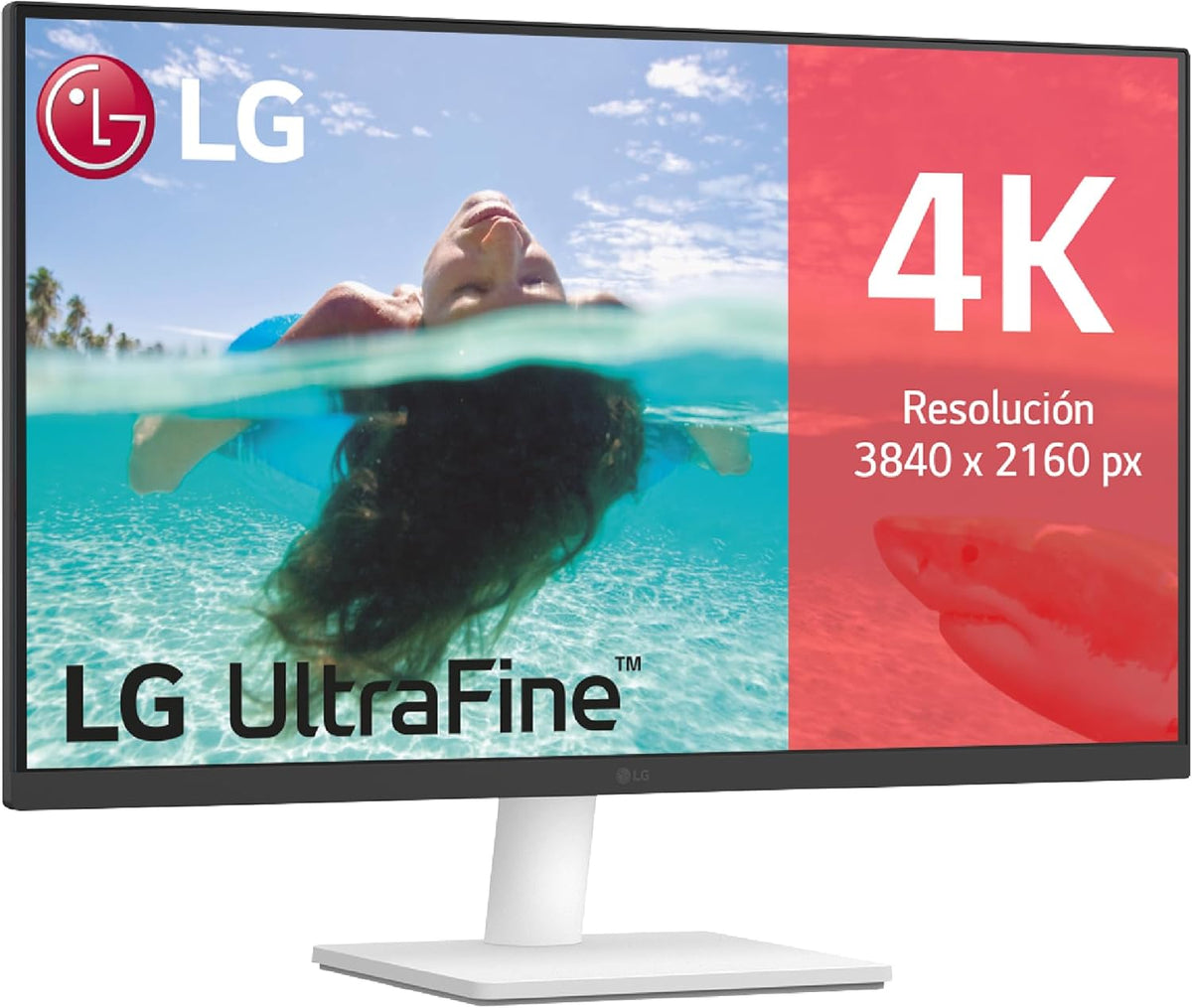 Monitor LG 27US500 W de 27 pulgadas - resolución 4K UHD con panel IPS mate - HDR10 y cobertura DCI P3 del 90 por ciento - HDMI DisplayPort y ajuste de inclinación