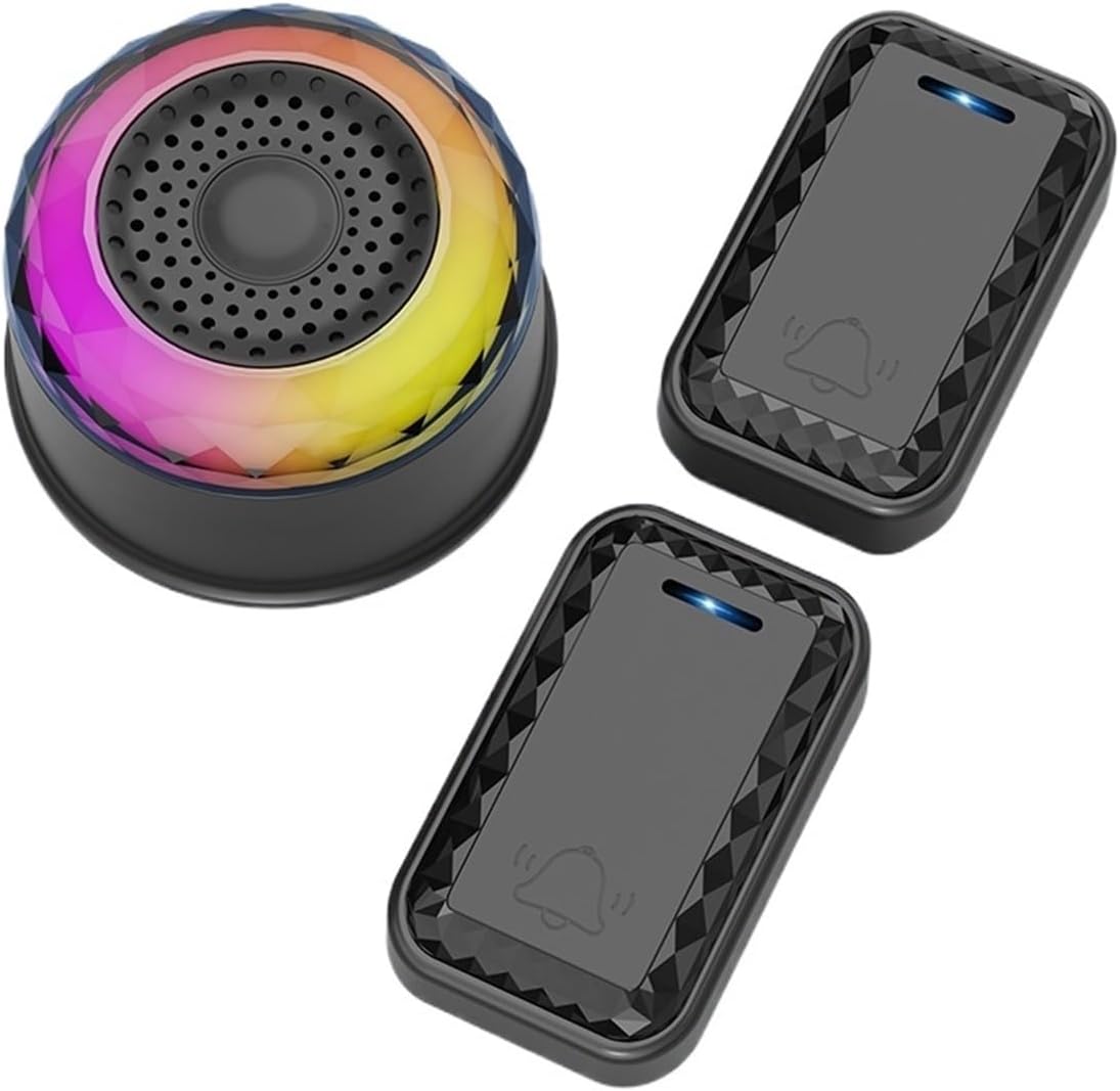 Timbre inalámbrico OPTEPYOE L101B21 - alcance de hasta 350 metros y 62 melodías - protección IP44 con luz nocturna - variante estadounidense autoalimentada
