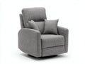 Sillón de tela 94x90x103 cm - gris y negro - giratorio para salón