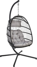 YOYO Silla Colgante Gris - Sillón Suspendido Individual para Interior y Exterior - Asiento de Jardín con Diseño Cómodo