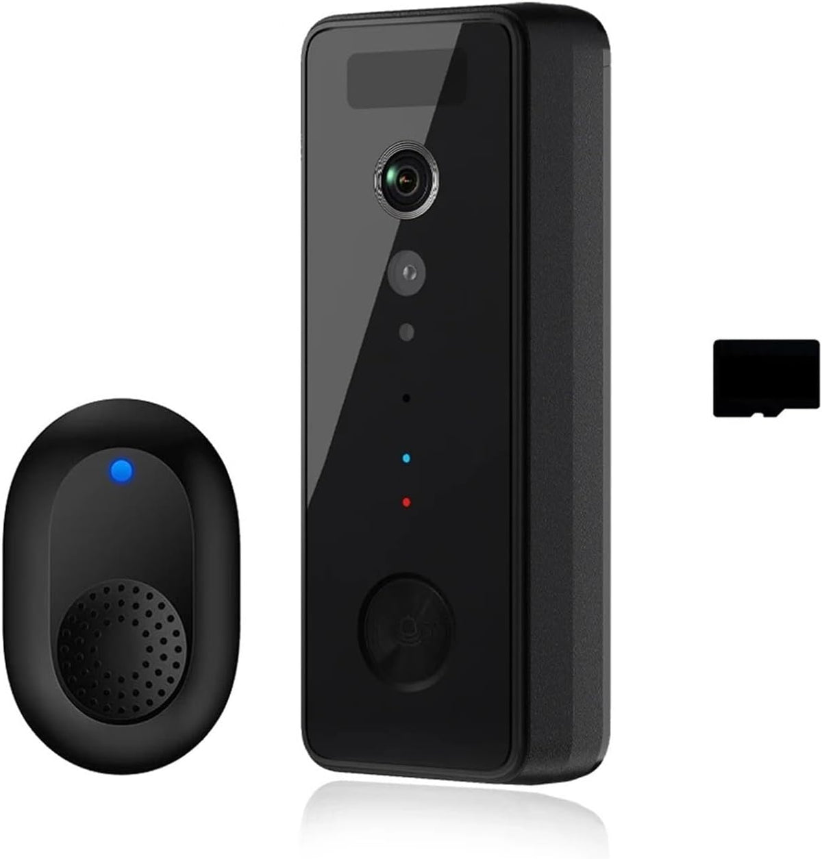 Timbre con vídeo OPTEPYOE - cámara Full HD 1080p con detección de movimiento - almacenamiento mediante tarjeta SD de 64 GB - conexión Bluetooth y cable de carga