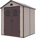 Gardiun Alessia A Caseta de resina 3,57 m2 - 188 x 190 x 225 cm beige - Suelo y ventanas integrados - Doble puerta abatible para almacenamiento de jardín