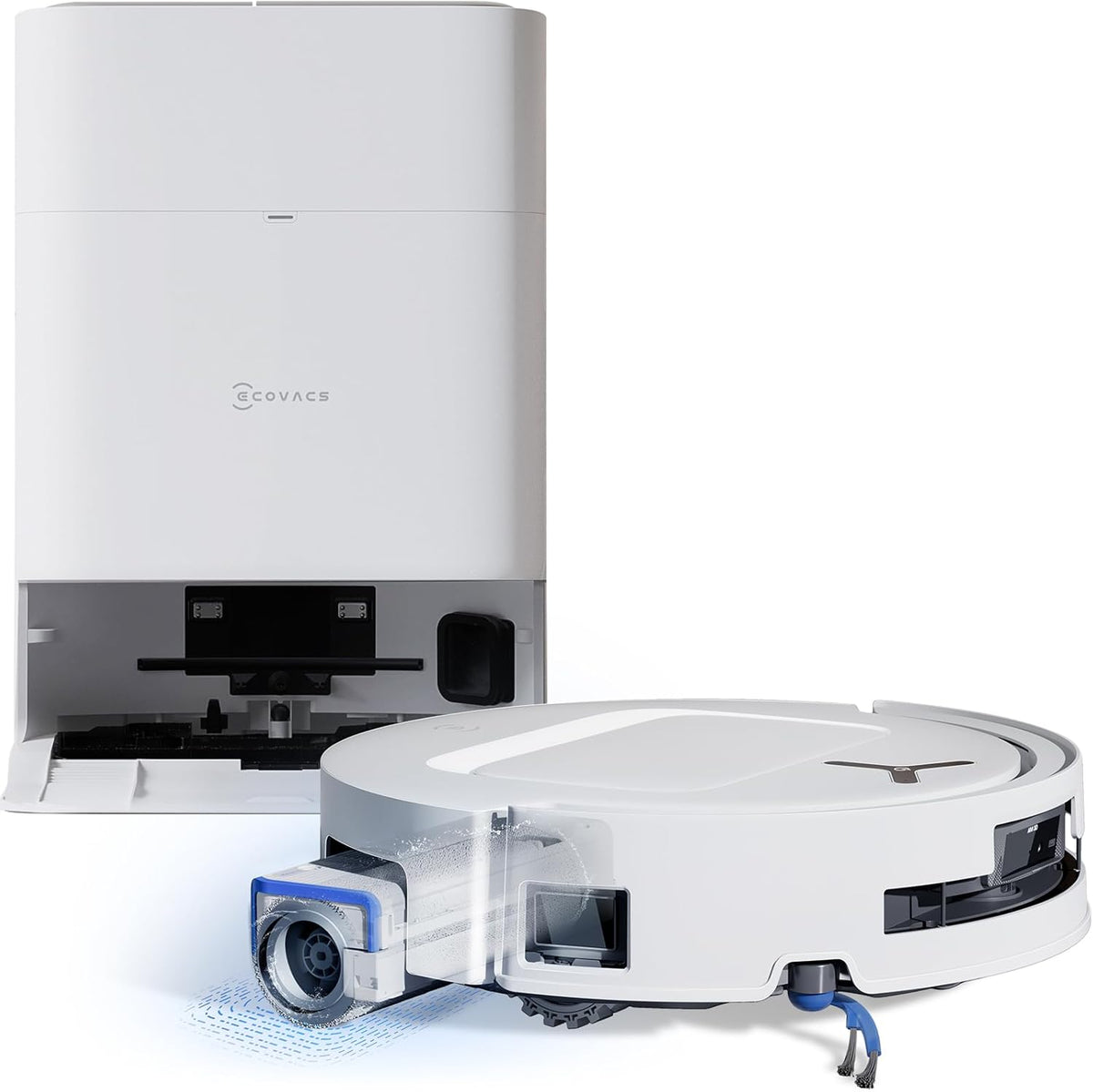 ECOVACS DEEBOT T80 OMNI Robot aspirador y mopa - Succión 18000 Pa con OZMO Roller - ZeroTangle 3.0 contra enredos - Lavado 40 a 75 C y secado con aire caliente