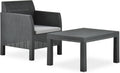 Chusui conjunto de muebles de jardín 2 piezas - Plástico y ratán - Cojín incluido - Muebles de terraza exterior gris antracita