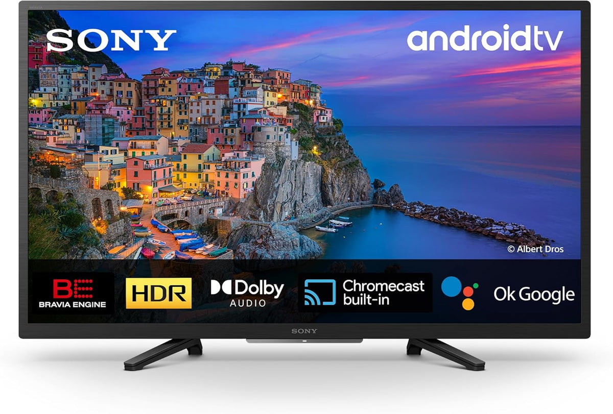 Sony BRAVIA KD32W804 Smart TV 32 pulgadas - HD Ready LCD con HDR y Android TV - Google Assistant y WiFi Ethernet - Modelo 2022 negro con mando
