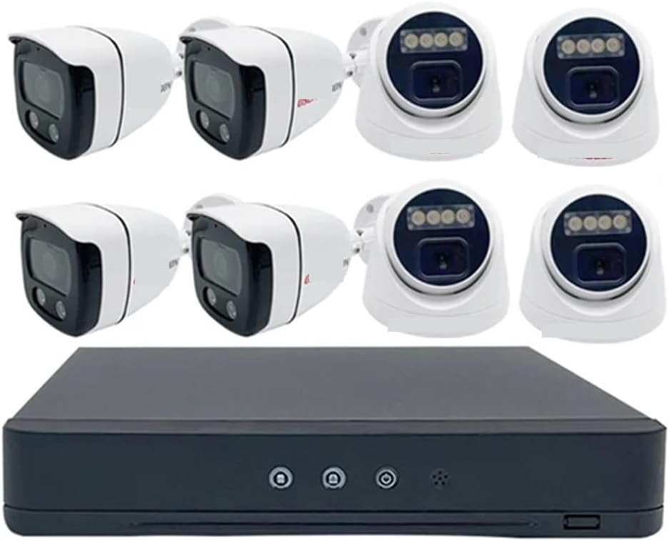 Cámara domo AHD de 5 MP - imagen 1080p a todo color - visión nocturna y audio integrado - kit de vigilancia de 8 canales para interior