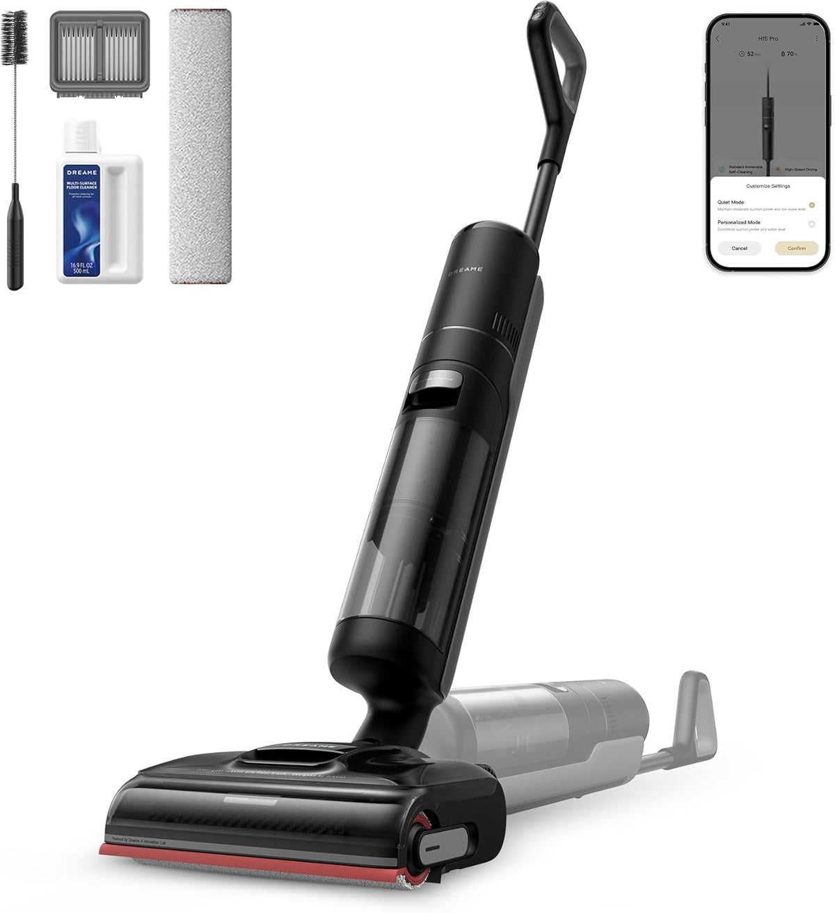 DREAME H15 Pro - Aspirador seco y húmedo 21000 Pa - Brazo robótico GapFree AI y cobertura triple borde - Lavado a 100 C y secado a 90 C