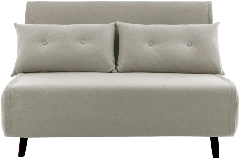 Home Heavenly Pegaso sofá cama futón 3 en 1 - Diseño japonés multiposición para 2 plazas - Patas metálicas robustas y tapizado beige - 122 x 190 x 95 cm hasta 250 kg
