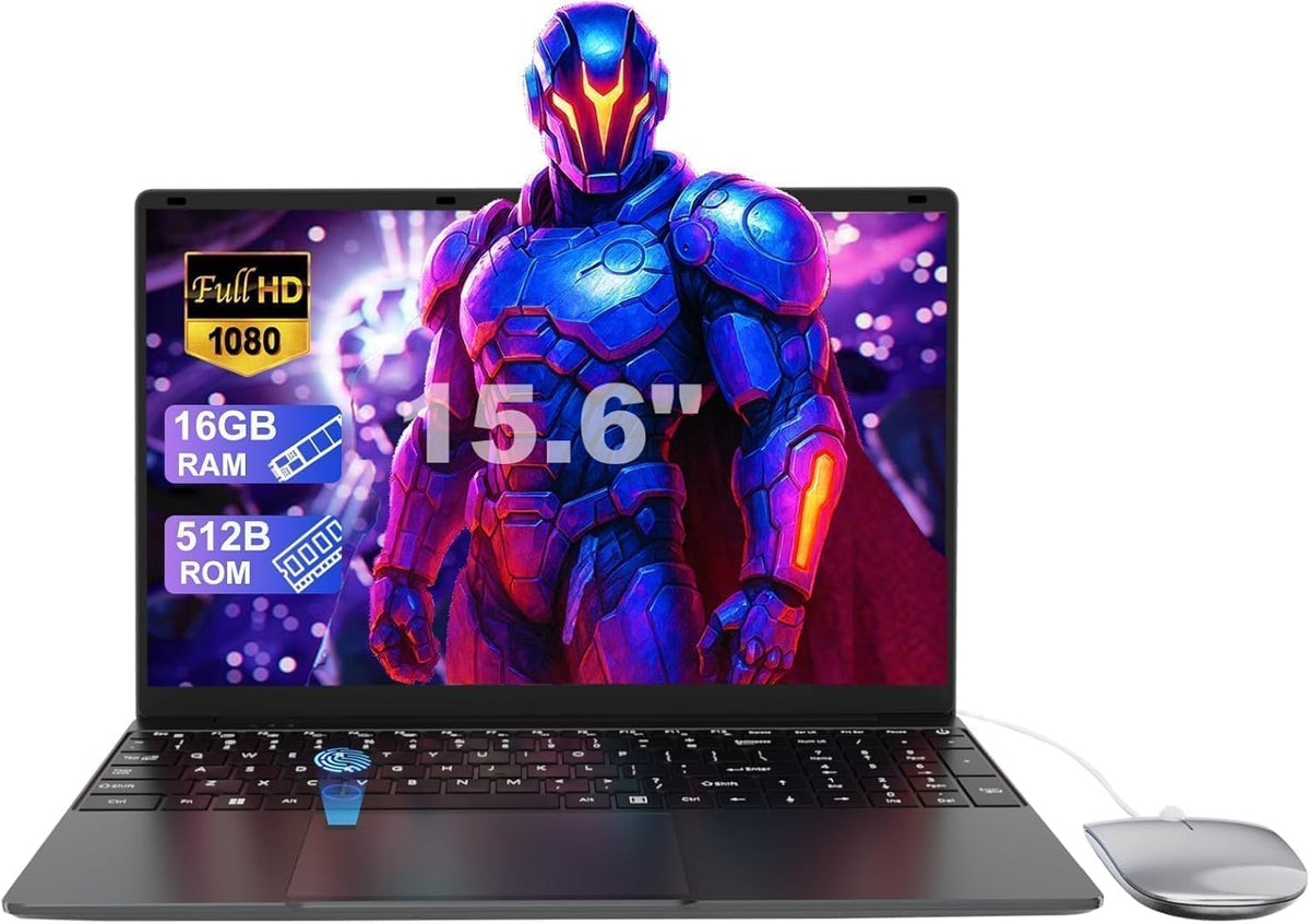 Ordenador portátil 15,6 pulgadas Full HD - Procesador N95 Quad Core hasta 3,4 GHz - 16 GB RAM y SSD 512 GB - WiFi 5 Bluetooth 4.2 Touch ID para oficina