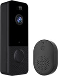 OPTEPYOE timbre con vídeo - Resolución HD 720p para control de visitas - Batería de bajo consumo - Diseño negro con Bluetooth y cable de carga
