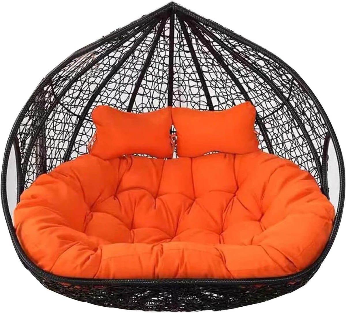 Generic - Silla colgante doble XXL 51 x 43 pulgadas - Hamaca para 2 personas con cojín - Asiento exterior amplio para descanso y relajación