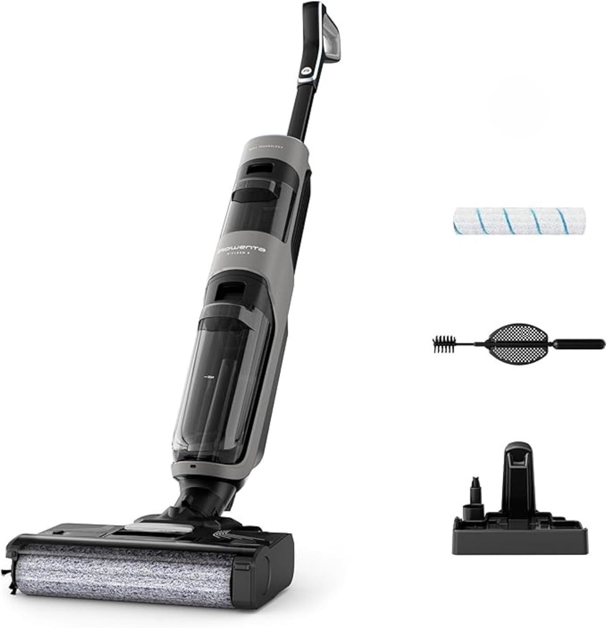 Fregona aspiradora Rowenta X Clean 4 - limpieza 2 en 1 de 200 W - depósito de 1,1 L y pantalla inteligente - modos Eco Auto y Max para suelos duros
