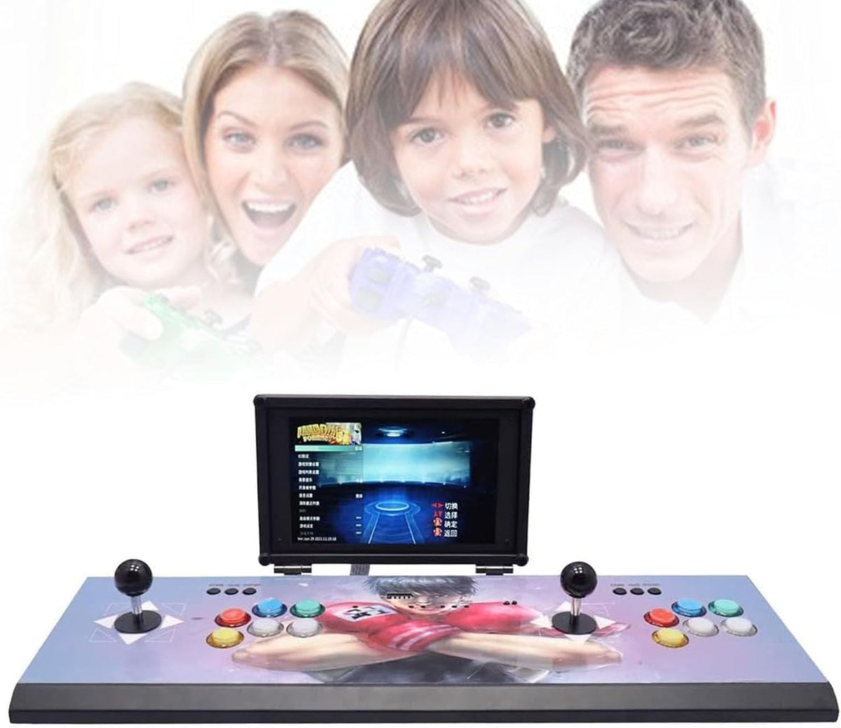 Consola arcade doble WiFi 128 GB - Resolución HD 1280 x 720 con CPU Cortex A9 de 4 núcleos - HDMI USB y audio para 1 a 4 jugadores - GPU de 8 núcleos para TV compatible