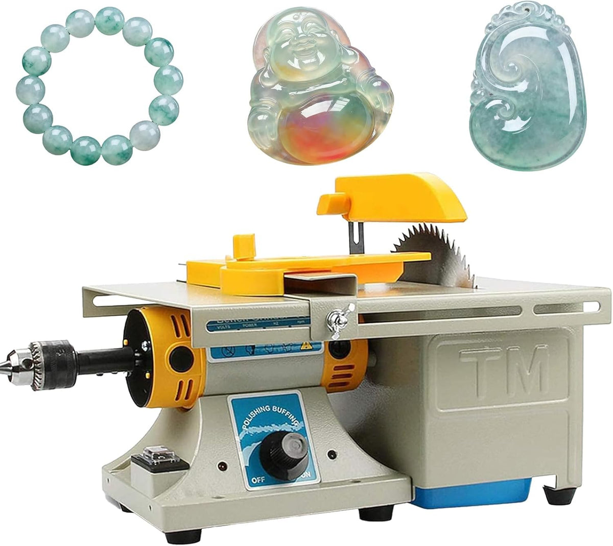 Máquina pulidora lapidaria 850 W - Velocidad de 8000 a 11000 RPM - Para jade gemas y minerales - Equipo multiusos de tallado y bruñido para joyería artesanal