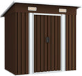 Cobertizo de jardín - Caseta metálica 194 x 121 x 181 cm - Acero galvanizado resistente al agua - Almacenamiento exterior marrón