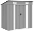 vidaXL caseta de jardín acero galvanizado 190 x 124 x 181 cm - Cobertizo exterior gris para herramientas - Diseño contemporáneo compacto - Almacenamiento de jardín