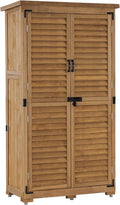 MCombo Armario de jardín - Madera de abeto marrón 87 x 47 x 160 cm - Diseño impermeable resistente a la intemperie - Almacenamiento vertical para exterior