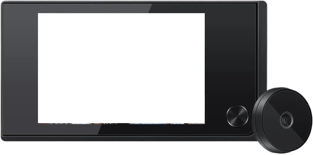 OPTEPYOE videoportero negro - Pantalla LCD de 3.5 pulgadas y vídeo 1024p - Lente gran angular de 120 grados - Bluetooth con cable de carga