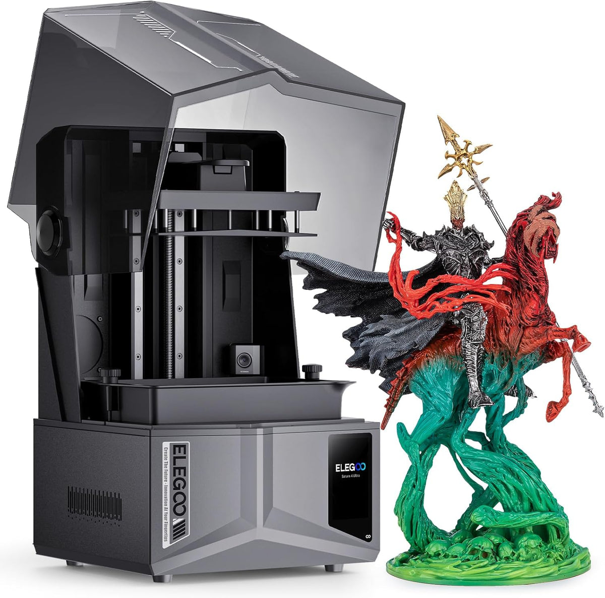 ELEGOO Saturn 4 Ultra Impresora 3D 12K Mono LCD - Alta Velocidad 150 mm h con Cámara AI - Nivelación Automática y WiFi