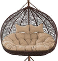Silla colgante doble tipo huevo - Cesta ovalada 150 x 110 cm con relleno de algodón - Cubierta de poliéster - Asiento oscilante con almohada ajustable para interior