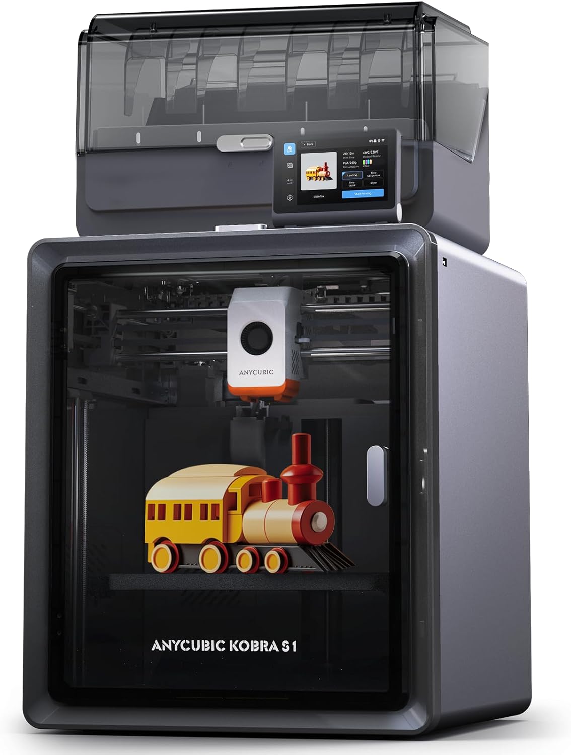 ANYCUBIC Kobra S1 Combo Impresora 3D FDM Multicolor - Alta Velocidad 600 mmss con Sistema CoreXY Cerrado - Secado Activo LeviQ 3.0 Compatible PLA PETG ASA ABS