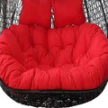 Silla Colgante Doble Huevo con Cojín Rojo - Hamaca Exterior para 2 Personas - Asiento Grande de Jardín Patio y Terraza 170 x 120 cm
