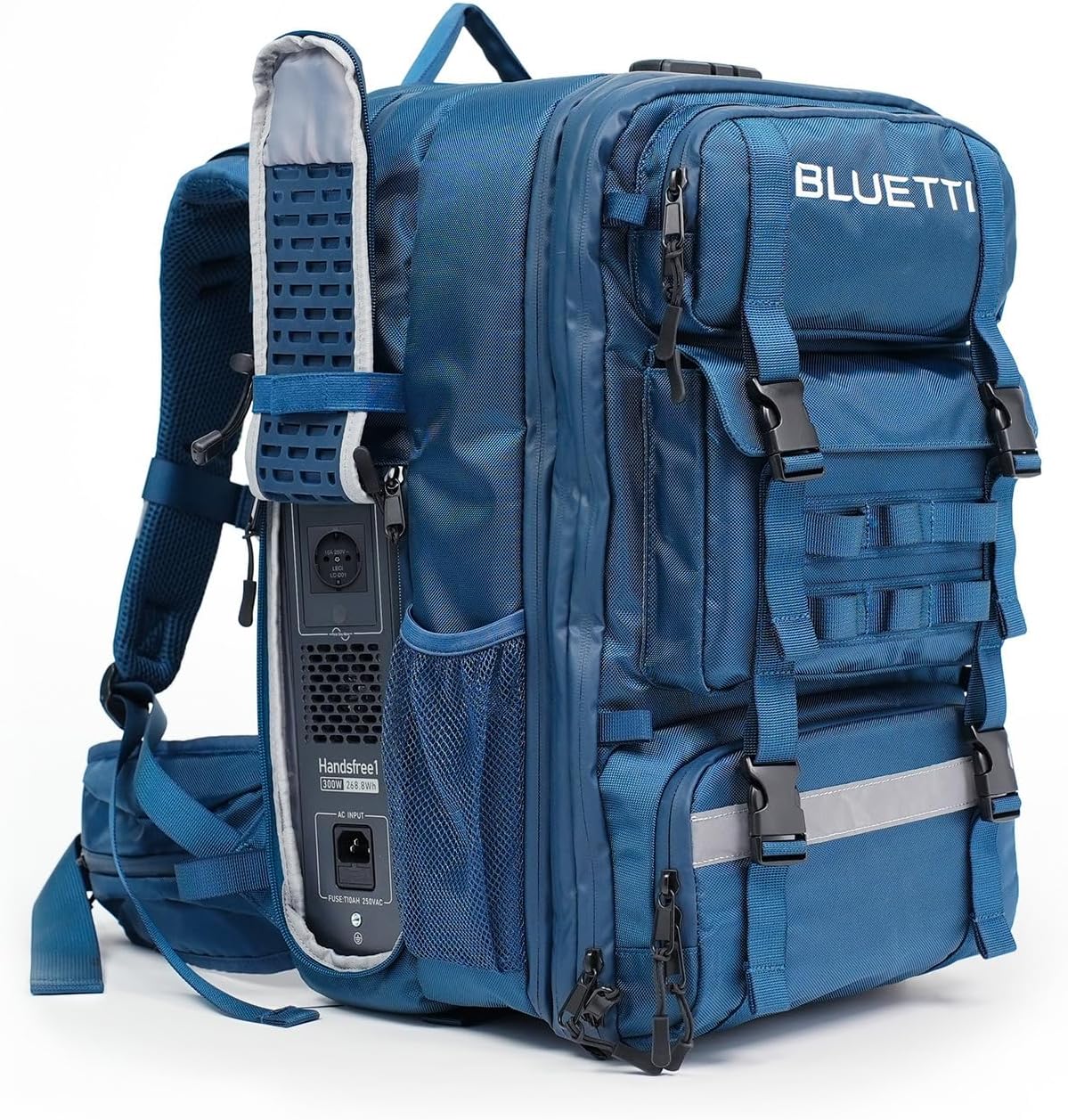 BLUETTI Handsfree 1 estación de energía con mochila - LiFePO4 de 268,8 Wh y salida de 300 W - Mochila integrada de 42 L - Carga solar y compartimento para fotografía
