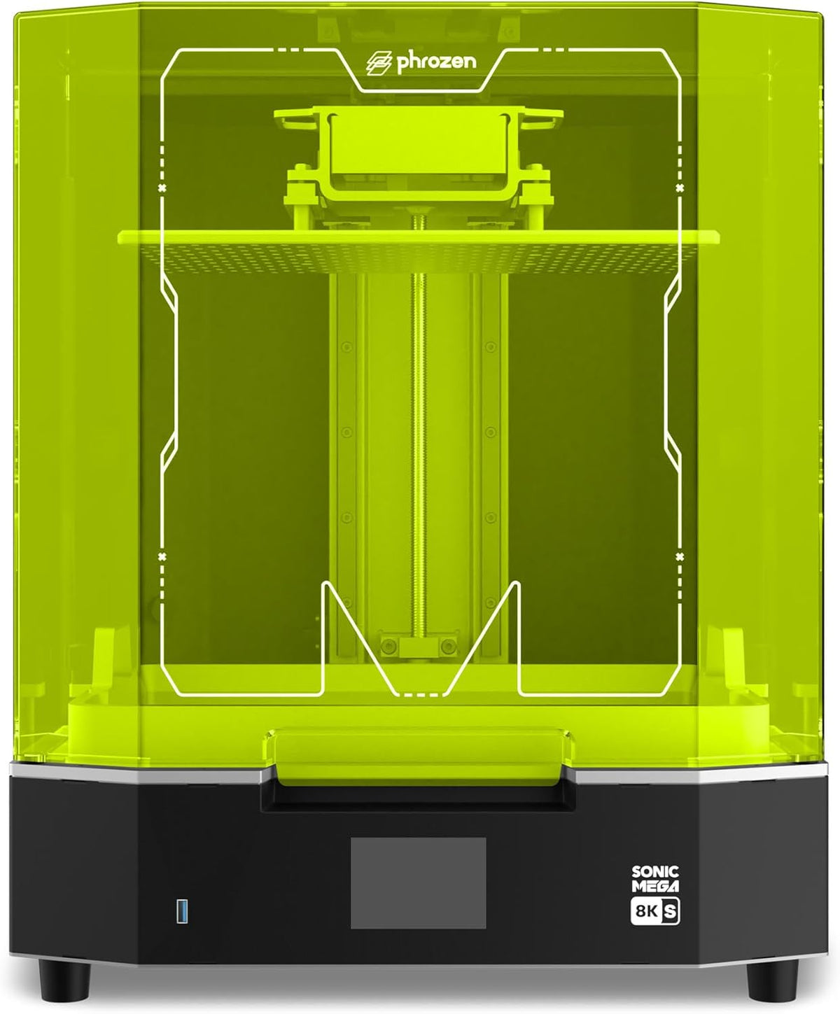 Phrozen Sonic Mega 8K S Impresora 3D de resina - Pantalla LCD monocroma 8K de 15 pulgadas - Volumen 330 x 185 x 300 mm - Fotopolimerización UV 405 nm por USB