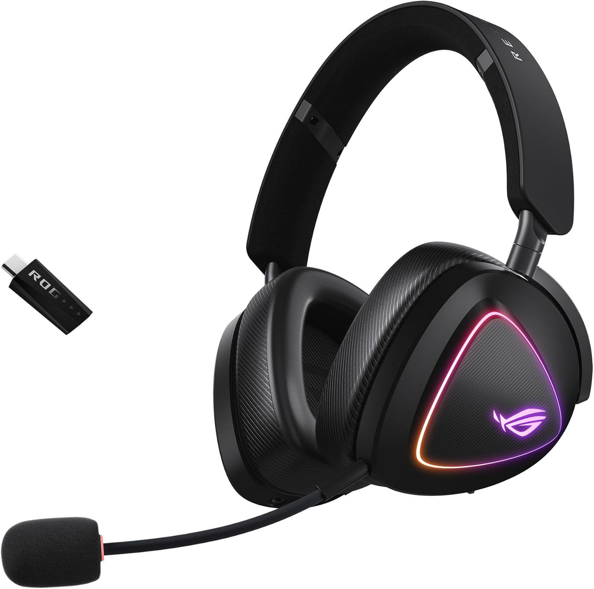 ASUS ROG Delta II auriculares gaming inalámbricos - Transductores de 50 mm y micrófono de 10 mm - Hasta 153 horas de batería y DualFlow - Bluetooth 2.4 GHz y 3.5 mm