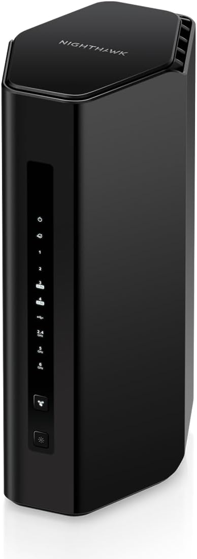 Router NETGEAR Nighthawk RS300 - WiFi 7 tribanda BE9300 hasta 9,3 Gbps - cobertura de 185 metros cuadrados - conexión para 100 dispositivos y puerto Internet 2,5 G
