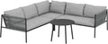 Outsunny Conjunto de jardín de ratán - 2 sofás de 2 plazas sofá esquinero y mesa redonda - Cojines para exterior resistente a la intemperie - Gris oscuro de estilo moderno