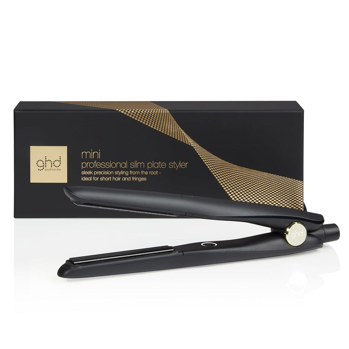 Plancha profesional ghd Mini Styler - placas cerámicas de 12,7 mm - formato negro compacto de 228 g - peinado preciso para cabello corto y flequillo