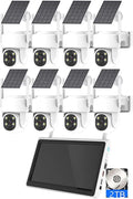 Sistema solar de videovigilancia de 8 canales - cámaras 4 MP con detección de movimiento - NVR con monitor y disco de 2 TB - audio bidireccional y visión nocturna