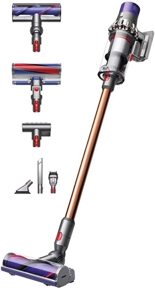 Aspiradora escoba Dyson V10 Absolute - sistema ciclónico sin bolsa de 0,76 L - autonomía de hasta 60 minutos y 3 velocidades - acabado cobre y níquel para limpieza en seco