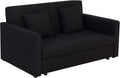 HOMCOM Sofá cama 2 plazas - Algodón con 2 cojines desmontables reposabrazos y almacenaje - 152 x 101 x 81 cm - Gris carbón con carga máxima de 200 kg